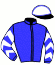 casaque portée par Delacour G. jockey du cheval de course HESPERANCE ELTE, information pmu ZETURF