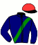 casaque portée par Mottier M. jockey du cheval de course ICEBERG DEL PHEDO, information pmu ZETURF