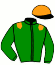 casaque portée par Collette A. jockey du cheval de course LOLITA DE MIELOUI, information pmu ZETURF