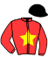 casaque portée par Beauvais T. jockey du cheval de course HERMOSO, information pmu ZETURF