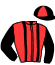 casaque portée par Thomain D. jockey du cheval de course JALAMBA, information pmu ZETURF