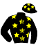 casaque portée par Terry C. jockey du cheval de course JELISSA DES MONTS, information pmu ZETURF