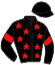 casaque portée par Voisin A. jockey du cheval de course LANA DE SENOVILLE, information pmu ZETURF