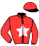 casaque portée par Calo T. jockey du cheval de course LOTUS DE BEYLEV, information pmu ZETURF