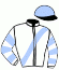 casaque portée par Ploquin Pau. Ph. jockey du cheval de course KALOU LA TRIGALE, information pmu ZETURF