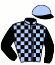 casaque portée par Hardy Mlle Noé. jockey du cheval de course KALAMITY GABY, information pmu ZETURF
