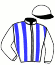casaque portée par Levesque Th. jockey du cheval de course L'ETOILE BLEUE, information pmu ZETURF