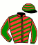 casaque portée par Chesnel Léo jockey du cheval de course KAHINA DU CLOSET, information pmu ZETURF