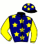 casaque portée par Gelormini G. jockey du cheval de course IDEAL DE CASTELLE, information pmu ZETURF