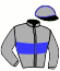 casaque portée par Vallee D. jockey du cheval de course ISCHIA (FR), information pmu ZETURF