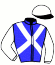 casaque portée par Bazire J. M. jockey du cheval de course ICE DE RODREY, information pmu ZETURF