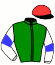 casaque portée par Barrier A. jockey du cheval de course INDIGO DE CAHOT, information pmu ZETURF
