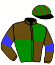 casaque portée par Mottier M. jockey du cheval de course JASMINE DE GREZ, information pmu ZETURF