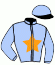 casaque portée par Rochard B. jockey du cheval de course JONC DE BLAY, information pmu ZETURF
