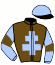 casaque portée par Thomain D. jockey du cheval de course HARMONY PERRINE, information pmu ZETURF