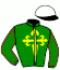 casaque portée par Raffestin J. jockey du cheval de course GAULTHERIA, information pmu ZETURF