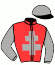 casaque portée par Baudron L. jockey du cheval de course JAGUAR JENILOU, information pmu ZETURF