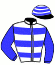 casaque portée par Raffin E. jockey du cheval de course ELVIS DU VALLON, information pmu ZETURF
