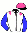 casaque portée par Michel W. jockey du cheval de course HORIZON DU TRIANON, information pmu ZETURF