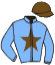 casaque portée par Barrier A. jockey du cheval de course FIGARO GEMA, information pmu ZETURF