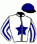 casaque portée par Tabesse F. jockey du cheval de course JOLANA JADOR, information pmu ZETURF