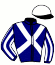 casaque portée par Nivard F. jockey du cheval de course IHLUNA, information pmu ZETURF