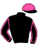 casaque portée par Saussaye V. jockey du cheval de course LILIONALLY, information pmu ZETURF