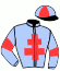 casaque portée par De Jesus Est. jockey du cheval de course LOTUS BLEU, information pmu ZETURF