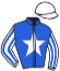 casaque portée par Lecanu F. jockey du cheval de course LADY DU POMMEAU, information pmu ZETURF