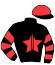 casaque portée par Saussaye V. jockey du cheval de course KORBA DE GODREL, information pmu ZETURF