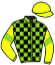 casaque portée par Haghighat Mme R. jockey du cheval de course KIMMERIDGIENNE, information pmu ZETURF