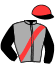 casaque portée par Feron J. Ch. jockey du cheval de course DUNION DES RACQUES (FR), information pmu ZETURF