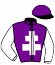 casaque portée par Bachelot T. jockey du cheval de course VISCOUNT BARFIELD (GB), information pmu ZETURF