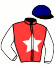casaque portée par Journiac H. jockey du cheval de course ALLEZ HENRI (IE), information pmu ZETURF