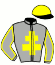 casaque portée par Mourice R. jockey du cheval de course FRANCA ALINA (FR), information pmu ZETURF