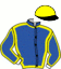 casaque portée par Locqueneux D. jockey du cheval de course CALINA (NO), information pmu ZETURF