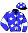 casaque portée par Huchede T. jockey du cheval de course EDISON DU PUY (FR), information pmu ZETURF