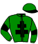 casaque portée par Vercruysse P. jockey du cheval de course FALCO D'HERIPRE (FR), information pmu ZETURF