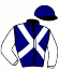 casaque portée par Martens C. jockey du cheval de course FELINE DE MIRANDA (FR), information pmu ZETURF