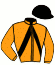 casaque portée par Feron J. Ch. jockey du cheval de course FALMACO DES ANGLES, information pmu ZETURF