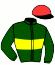 casaque portée par Salmon D. jockey du cheval de course JOYEUSE ROQUE, information pmu ZETURF