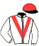 casaque portée par Mescam D. jockey du cheval de course MUSCLOR, information pmu ZETURF
