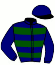 casaque portée par Bonnet E. jockey du cheval de course VELSHEDA, information pmu ZETURF