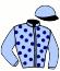 casaque portée par Demuro C. jockey du cheval de course SWING FOR ME, information pmu ZETURF