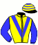 casaque portée par Mobian J. jockey du cheval de course J'ACCLAME, information pmu ZETURF