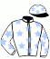 casaque portée par Pouchin A. jockey du cheval de course QUEEN CATHRIN, information pmu ZETURF