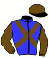 casaque portée par Mortagne N. jockey du cheval de course JASMIN DE LARRE, information pmu ZETURF