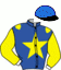 casaque portée par Ferreira J. D. jockey du cheval de course KALYPSO REIVAX, information pmu ZETURF