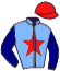casaque portée par Crastus A. jockey du cheval de course GLACIER PEAK, information pmu ZETURF