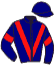 casaque portée par Eyquem Jb. jockey du cheval de course LOUSTIC BERE, information pmu ZETURF